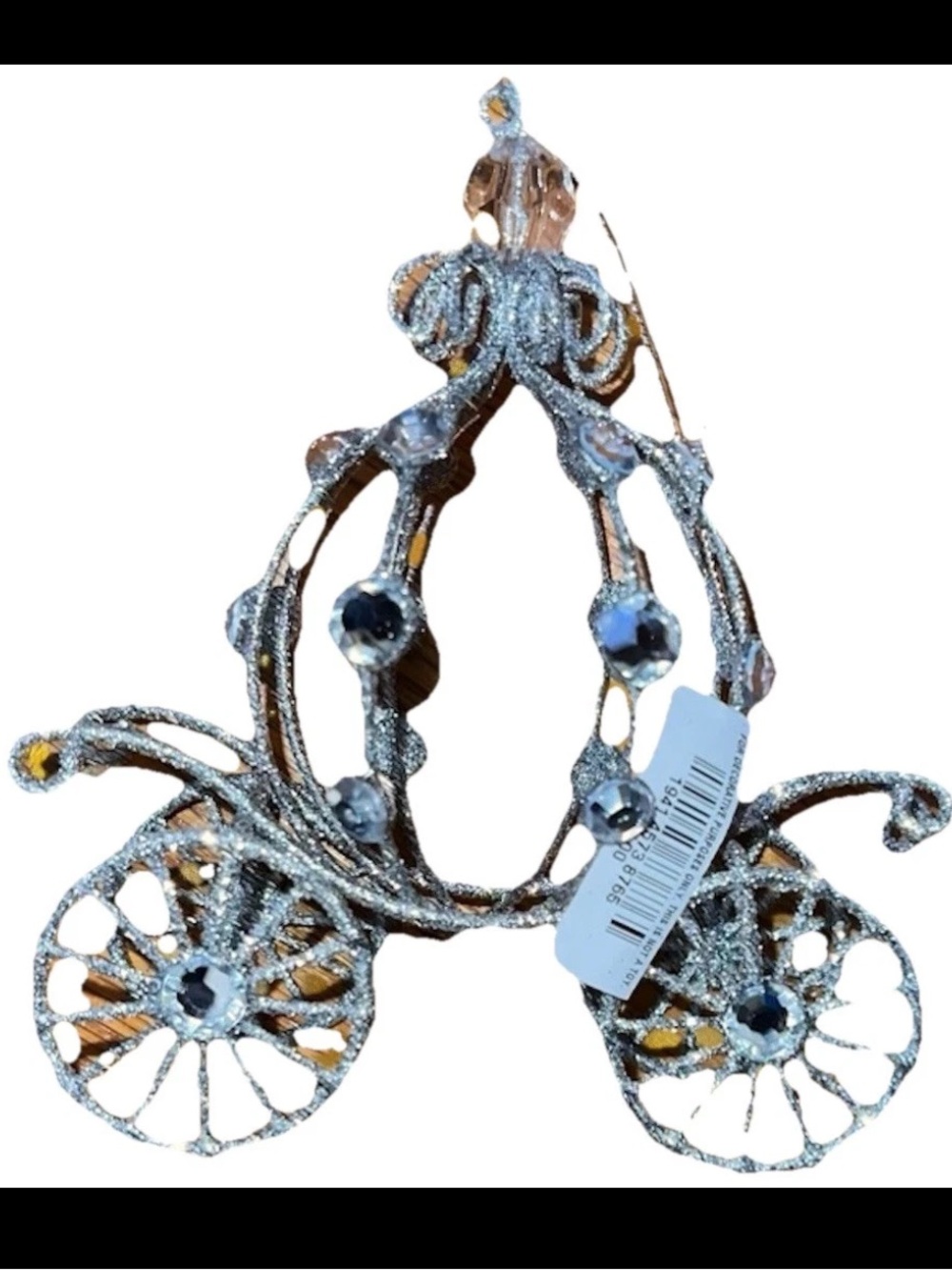 Elegant Silver Cinderella Carriage Ornament